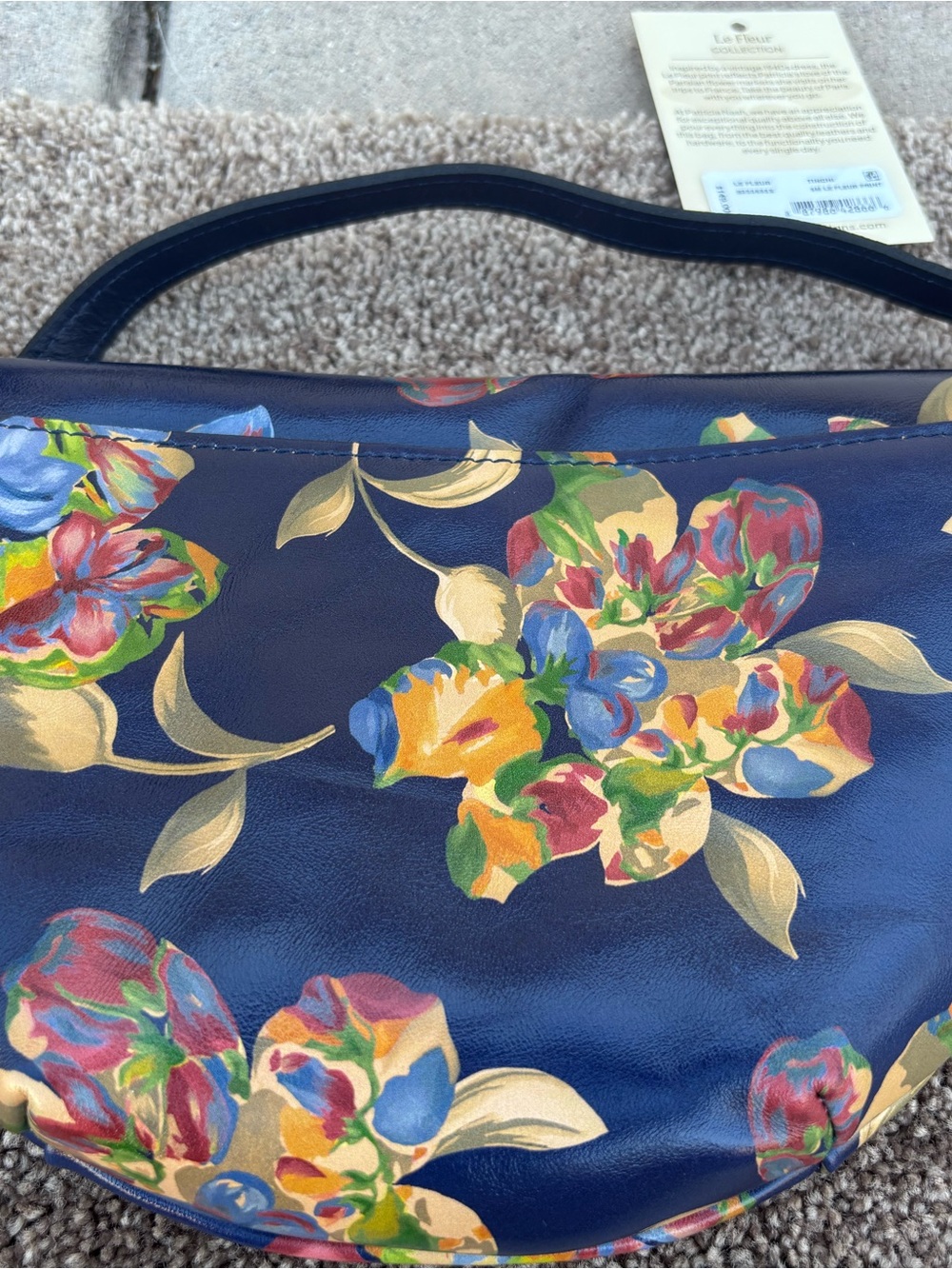NWT Patricia Nash Floral Print Navy Tinchi Belt Bag